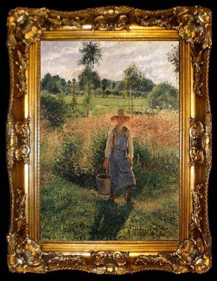 framed  Camille Pissarro The Gardener,Afternoon Sun,Eragny, ta009-2